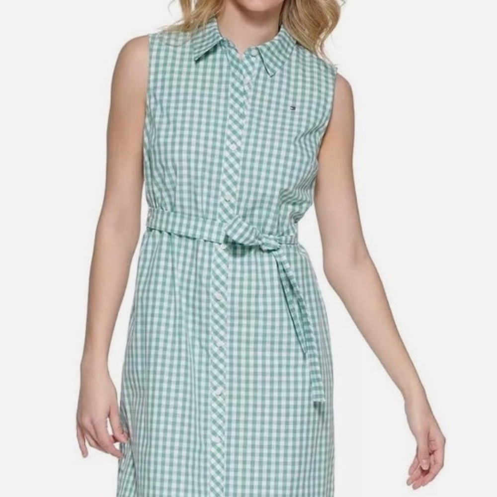 Tommy Hilfiger Green Gingham Dress
